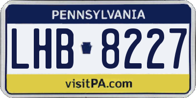 PA license plate LHB8227