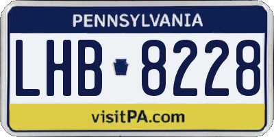 PA license plate LHB8228