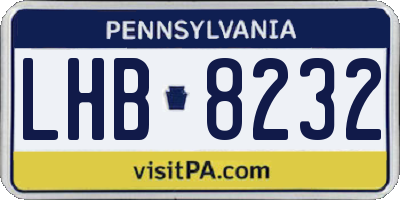 PA license plate LHB8232