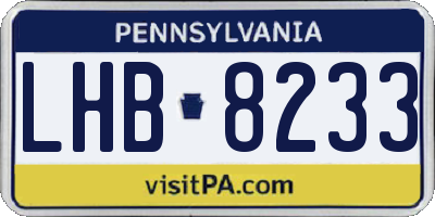 PA license plate LHB8233