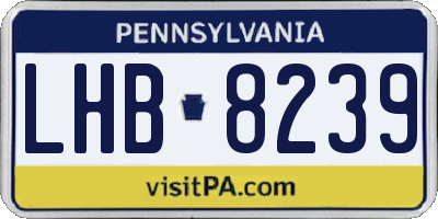 PA license plate LHB8239