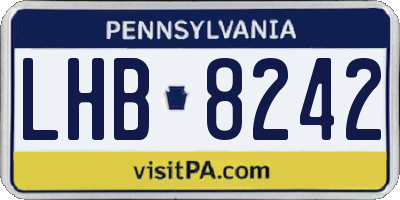 PA license plate LHB8242
