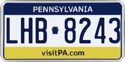 PA license plate LHB8243