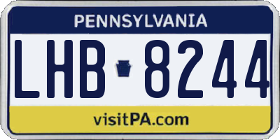 PA license plate LHB8244