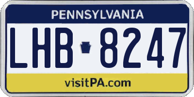 PA license plate LHB8247