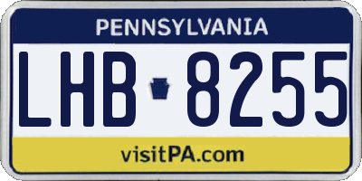 PA license plate LHB8255