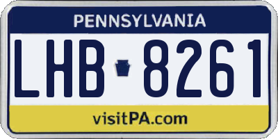 PA license plate LHB8261