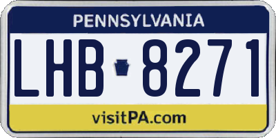 PA license plate LHB8271