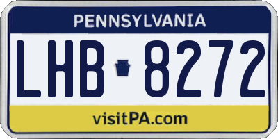 PA license plate LHB8272