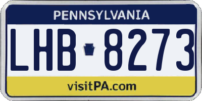 PA license plate LHB8273