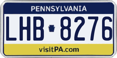 PA license plate LHB8276