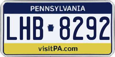 PA license plate LHB8292