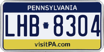 PA license plate LHB8304