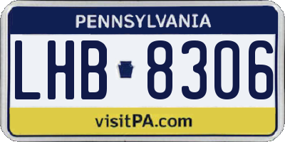 PA license plate LHB8306
