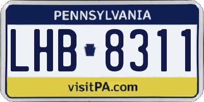 PA license plate LHB8311