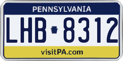 PA license plate LHB8312