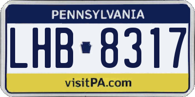 PA license plate LHB8317