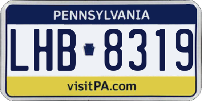 PA license plate LHB8319