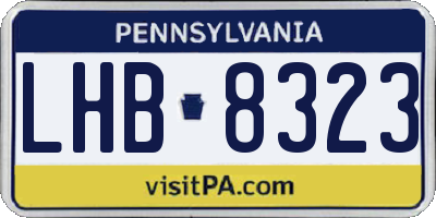 PA license plate LHB8323