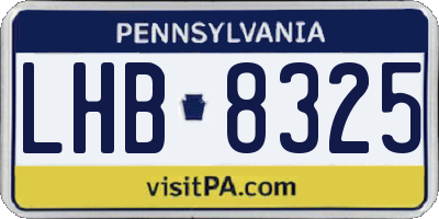PA license plate LHB8325