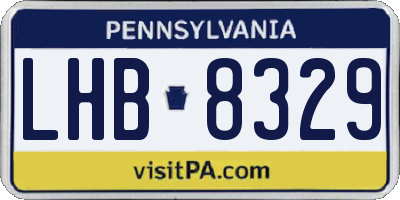 PA license plate LHB8329