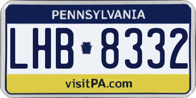 PA license plate LHB8332