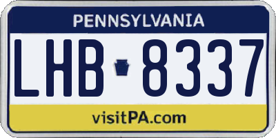 PA license plate LHB8337