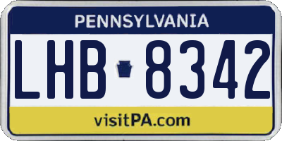 PA license plate LHB8342