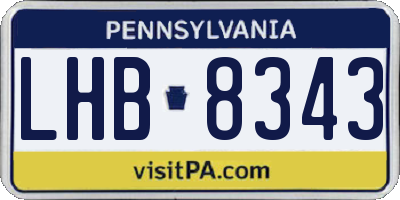 PA license plate LHB8343