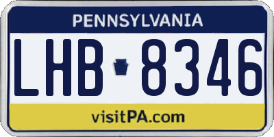 PA license plate LHB8346