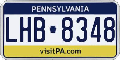 PA license plate LHB8348