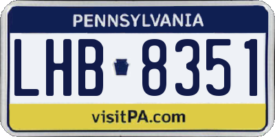 PA license plate LHB8351