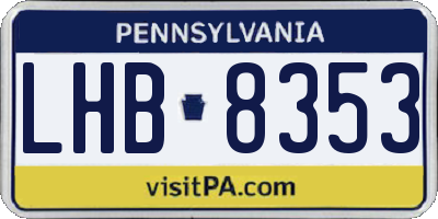 PA license plate LHB8353