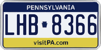PA license plate LHB8366