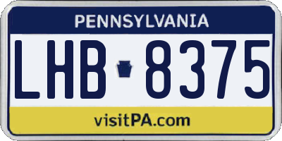 PA license plate LHB8375