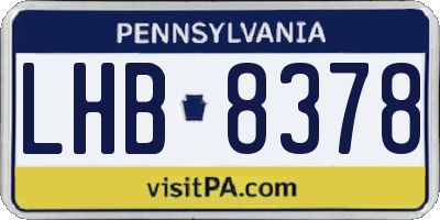 PA license plate LHB8378