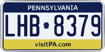 PA license plate LHB8379