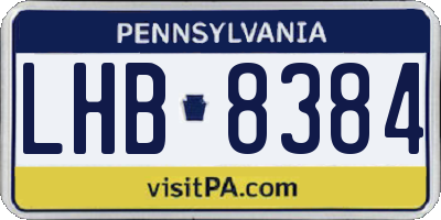 PA license plate LHB8384