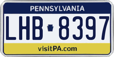 PA license plate LHB8397