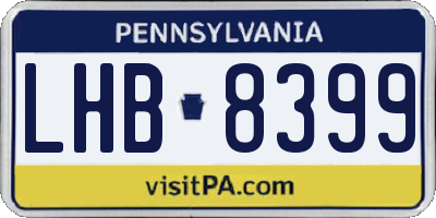 PA license plate LHB8399