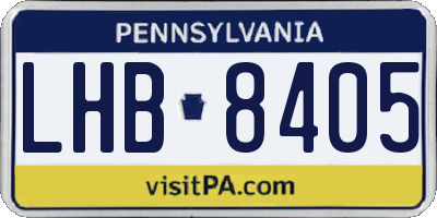 PA license plate LHB8405