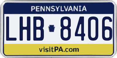 PA license plate LHB8406