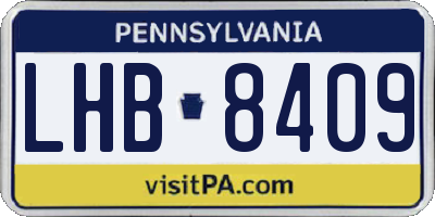 PA license plate LHB8409