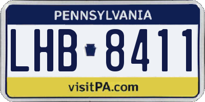 PA license plate LHB8411