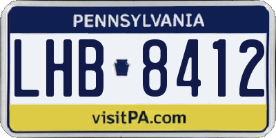 PA license plate LHB8412