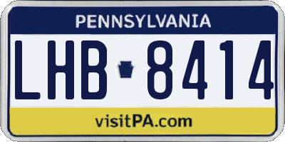 PA license plate LHB8414