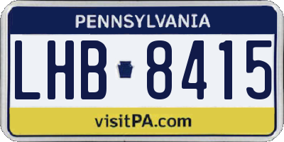 PA license plate LHB8415