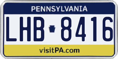 PA license plate LHB8416
