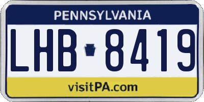 PA license plate LHB8419