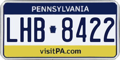 PA license plate LHB8422